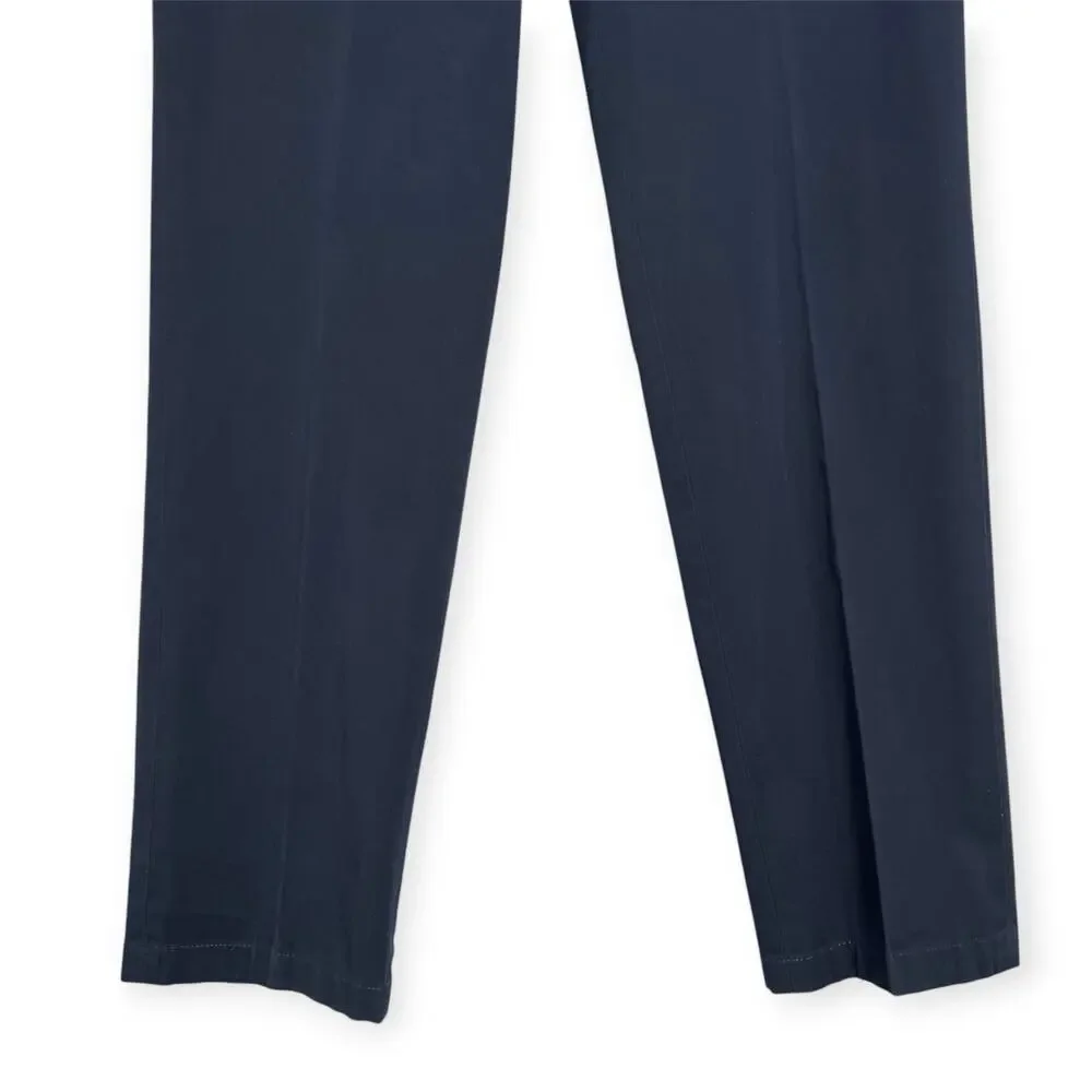 Hiltl Chino Trousers MENS 33x32 EU 50 Navy Cotton Blend Straight Leg Tailored
